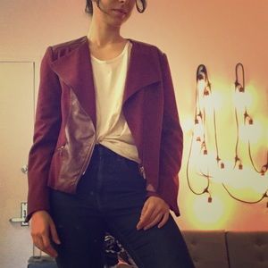 Burgundy biker jacket